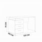 مكتب 120×60×75 سم + وحدة أدراج متصلة – رمادي وخشبي – AZ1059
