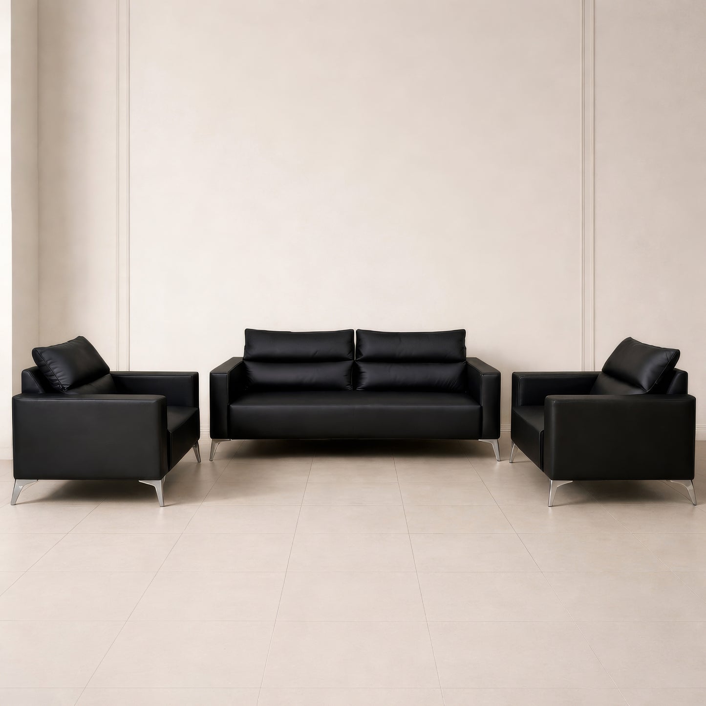 طقم كنب مكتبي – أسود - HC301