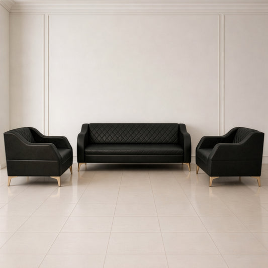 طقم كنب مكتبي – أسود - HC304