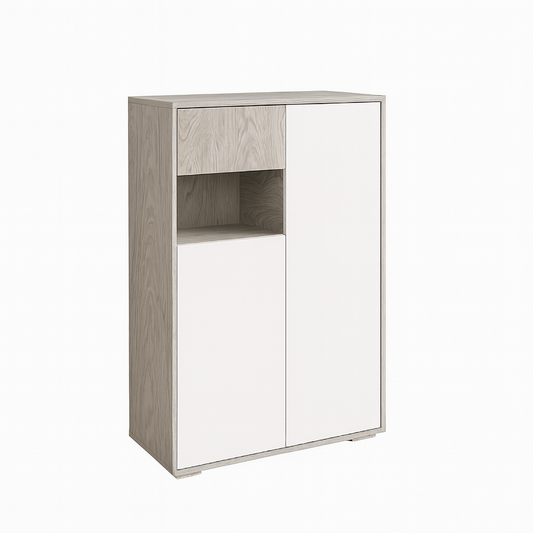 جزامة، 80 × 35 × 112 سم - أبيض وخشبي - AZ40050









