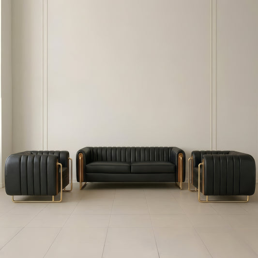 طقم كنب مكتبي – أسود – الجبيل