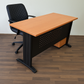 Stylish Office Desk with Metal Frame and Wooden Top