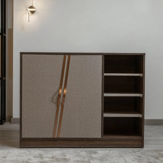 Shoe Cabinet, 120 × 35 × 120 cm - Brown and Wooden - AZ40038