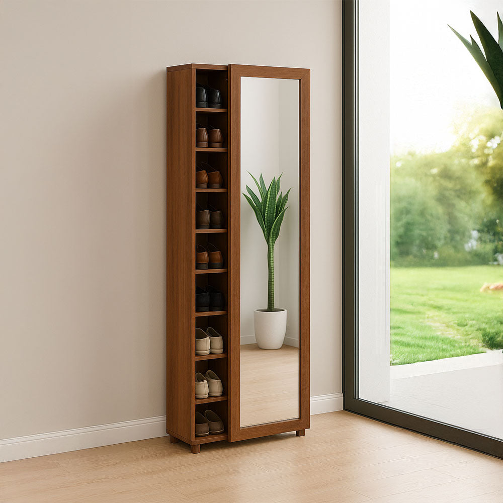 Shoe cabinet 60 x 40 x 200 cm - brown - AZ111312