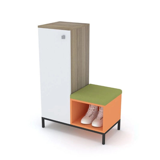 Shoe Cabinet, 74 × 38 × 106 cm - Wooden and White - AZ40040