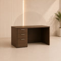 Desk 140×70×75 cm + Attached Drawer Unit – Brown – AZ11148