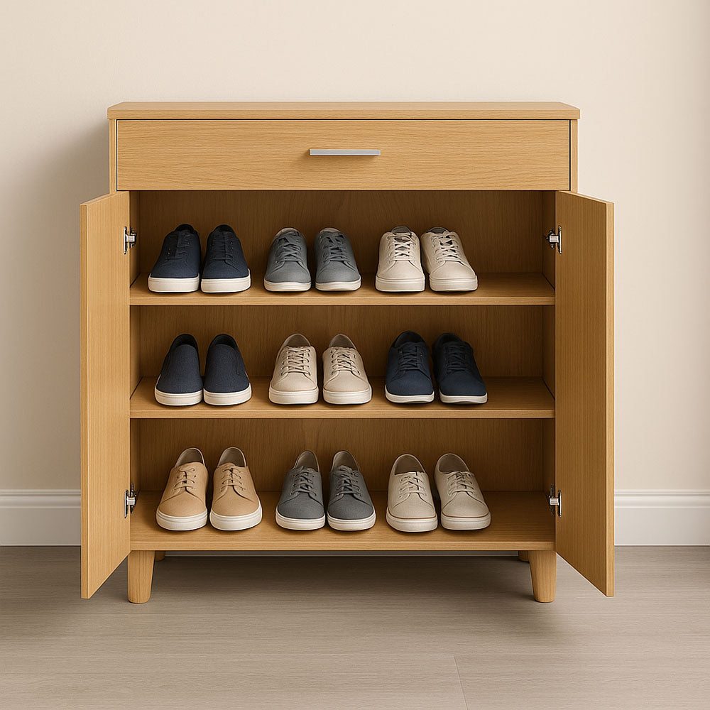 Shoe cabinet 120 x 80 x 40 cm - wooden - AZ111313