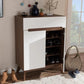 Shoe Cabinet, 80 × 40 × 110 cm - Brown and white  - AZ4003