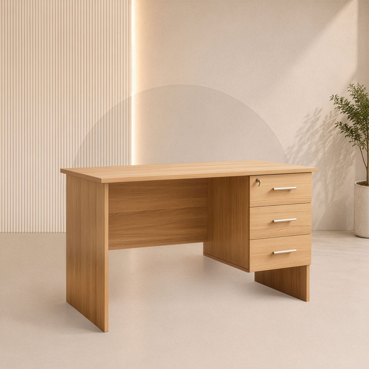 مكتب 140×70×75 سم + وحدة أدراج معلقة – خشبي – AZ5005