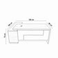 Desk 180×160×75 cm + Side Unit – White & Gray – AZ50027