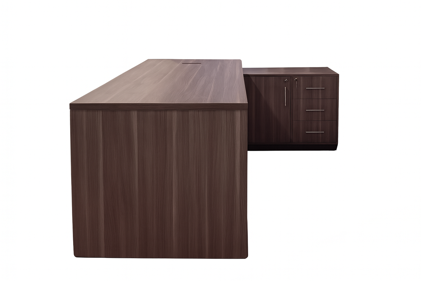 Desk 180×160×75 cm + Side Unit – White & Gray – AZ50027