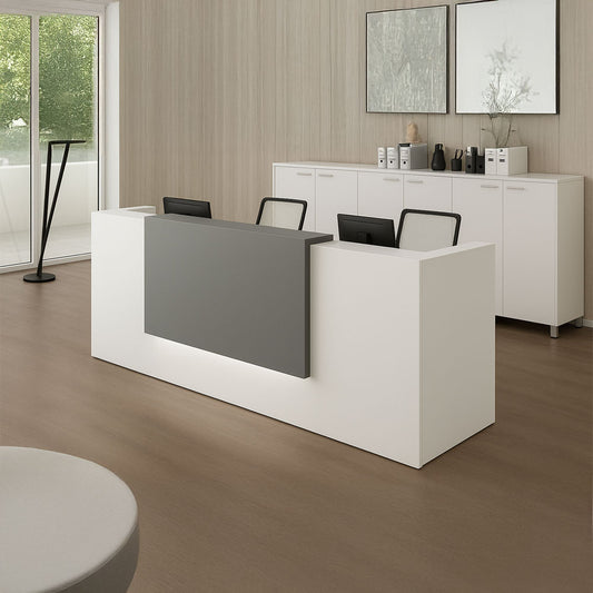 Reception Table 115 x 200 x 60 cm - Grey and White - AZ111214