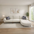 Modern L-Shaped Home Corner Sofa – Natural Wood – White – 285*175*85 cm – Espresso Pro max