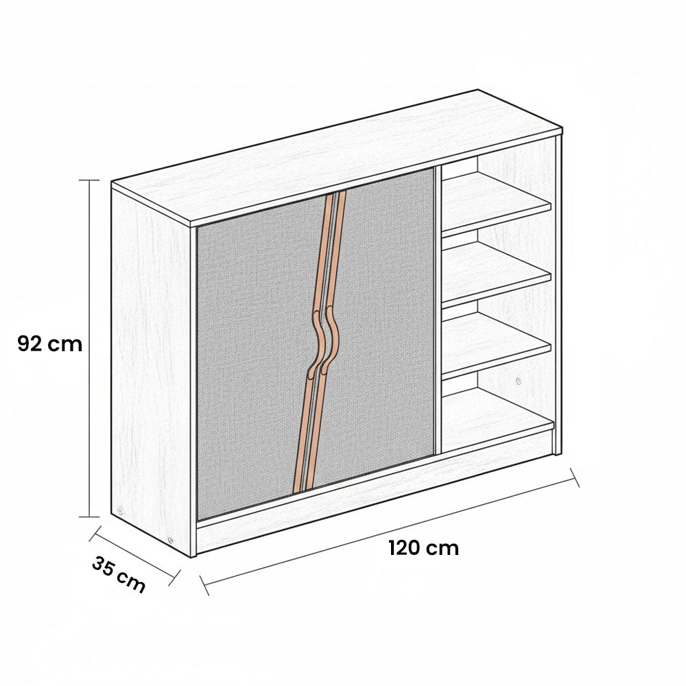 جزامة، 120 × 35 × 92 سم - بني وخشبي - AZ40038
