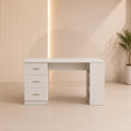 Desk 160×80×75 cm + Attached Unit (3 Door )+ Bookcase – White – AZ107700