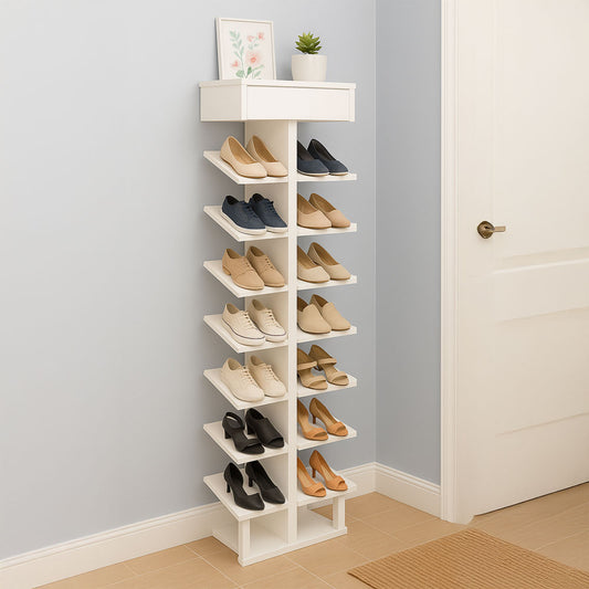 Shoe cabinet 150 x 40 x 40 cm - white - AZ111314