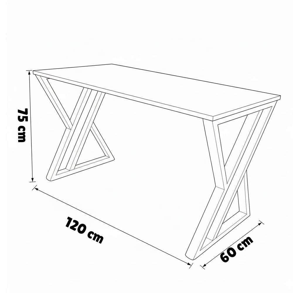 مكتب 120×60×75 سم + شاسيه معدني –  خشبي – AZ50047