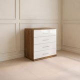 وحدة أدراج، 73×45×73 سم – أبيض وخشبي – AZ500280