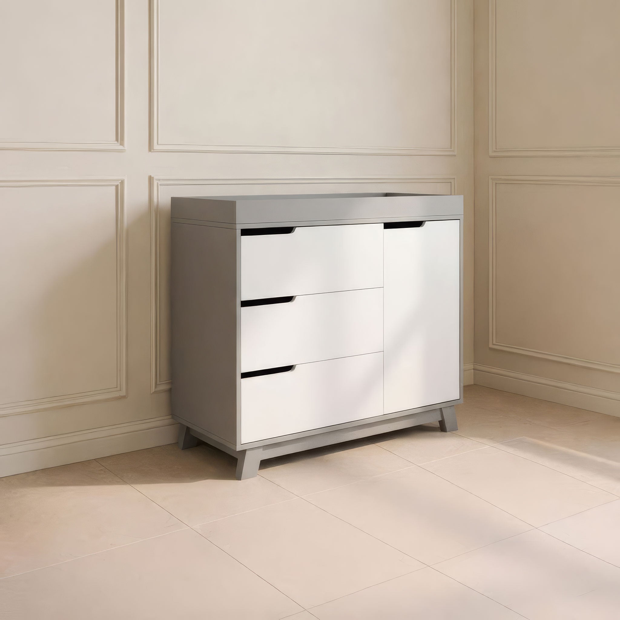 وحدة أدراج 80 × 40 × 80 سم - أبيض و رمادى - AZ500230