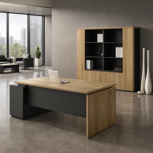 Desk 200*80*75 CM - Wooden and Black - AZ120119