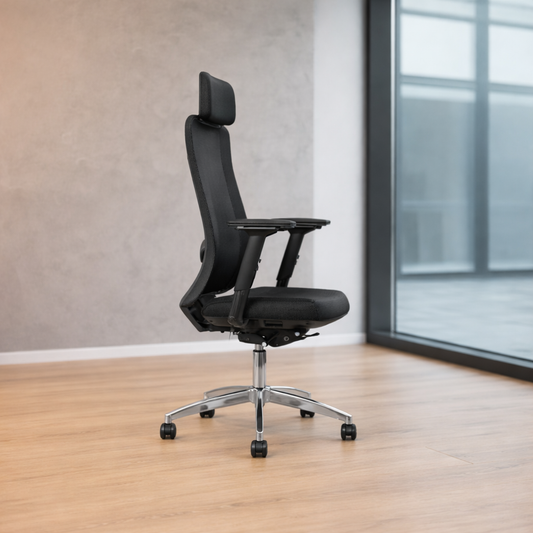 كرسي مكتب بظهر عالى - 130 × 65 × 65 سم - أسود