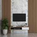 طاولة تلفزيون، 120 × 40 × 40 سم – خشبي وأبيض – AZ30043