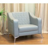 Office Sofa Set – Gray Leather with Musky and mdf Wood - BESAN