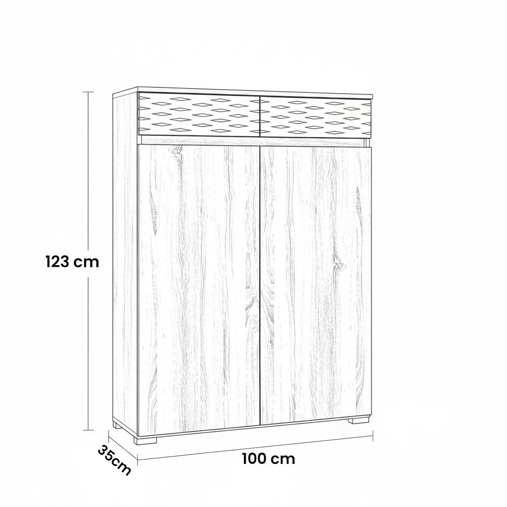 جزامة 100×35×123 سم – خشبي وأبيض – AZ40039
