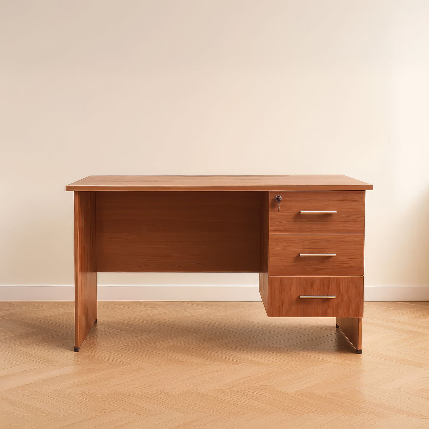 Desk 120×60×75 cm + Attached Drawer Unit – Brown – AZ50010