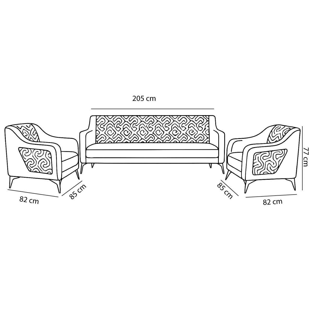 Office Sofa Set – Gray Leather with Musky and mdf Wood - BESAN
