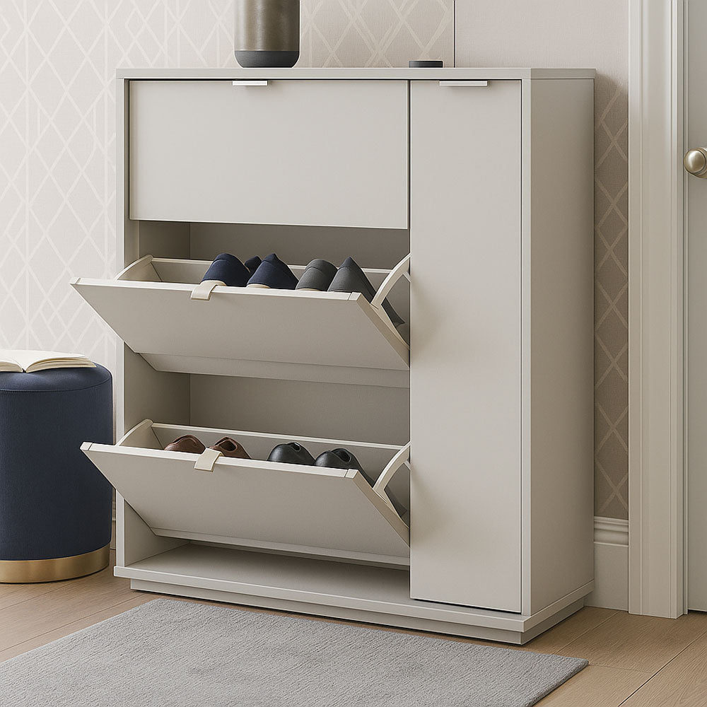 Shoe cabinet 100 x 100 x 40 cm - white - AZ111317