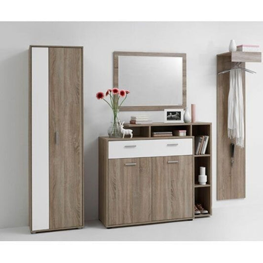 Shoe Cabinet, 100 × 40 × 110 cm - Wooden and White - AZ40045