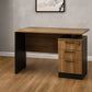 Desk 120 x 60 x 75 cm + Attached Drawer Unit - Black and wooden- AZ1294