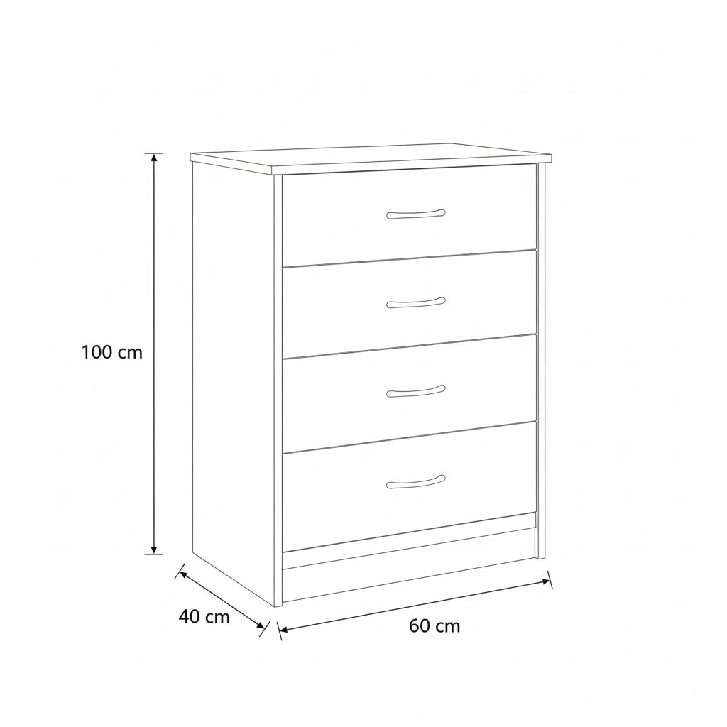 وحدة أدراج 60 × 40 × 100 سم - خشبي - AZ500130