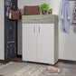 Shoe Cabinet, 80 × 37 × 112 cm - Wooden and White - AZ40046