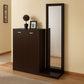 Shoe cabinet 180 x 80 x 40 cm - brown - AZ111318