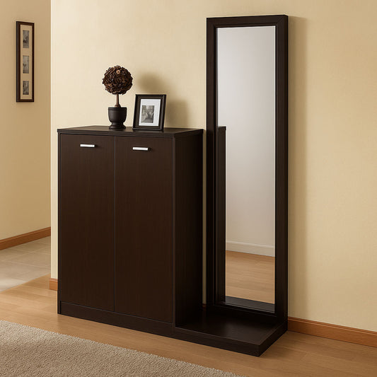 Shoe cabinet 180 x 80 x 40 cm - brown - AZ111318