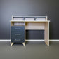 Desk 120 x 60 x 100 cm + Attached Drawer Unit - White and wooden-  AZ1177
