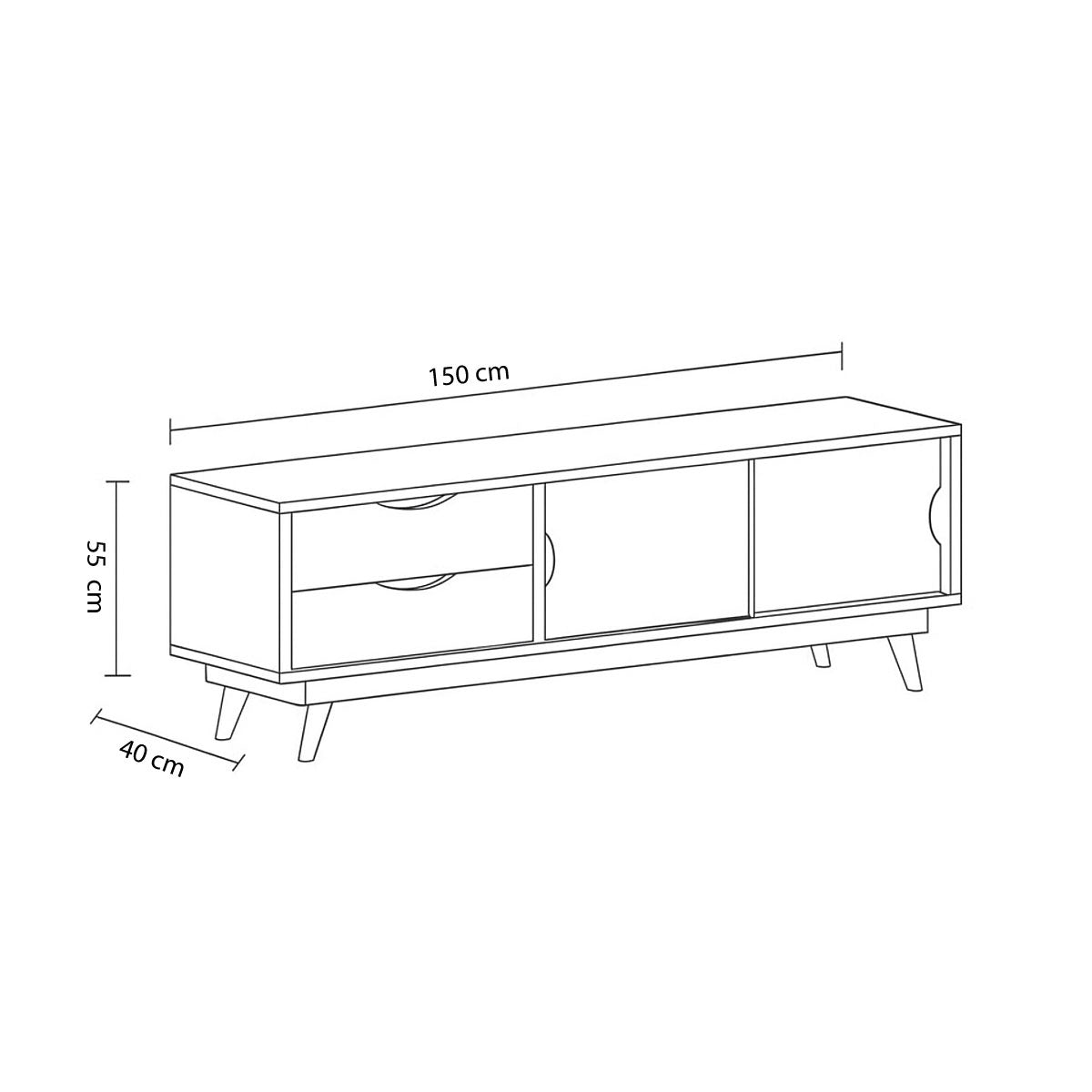 TV Table, 150 × 40 × 55 cm - MOD - AZ30047