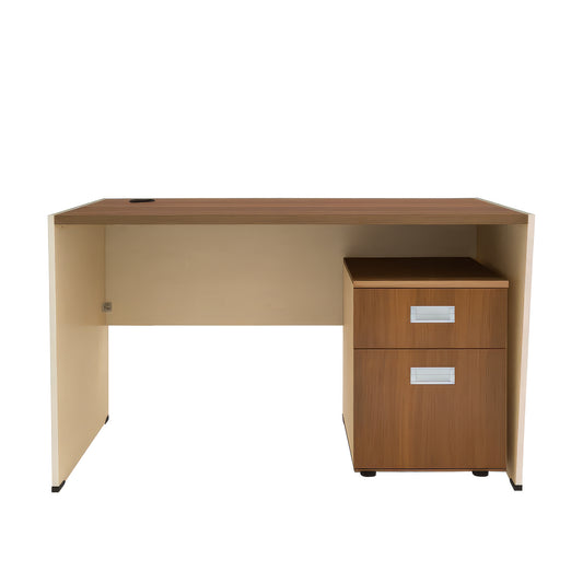مكتب 120×60×75 سم + أدراج منفصلة – بيج وبني – AZ1282

