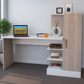Desk 120x60x 75 cm -white and wooden - AZ1199