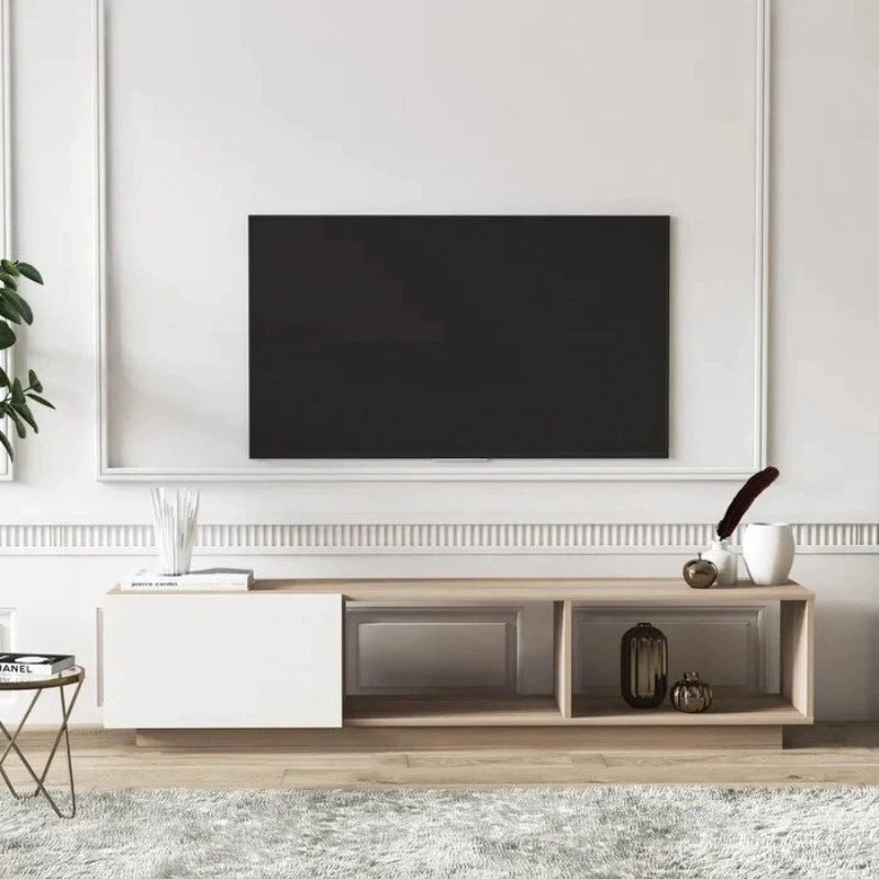 طاولة تلفزيون 160 × 35 × 45 سم – أبيض – AZ30048