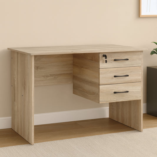 Desk 120 x 60 x 75 cm + Attached Drawer Unit - Wooden - AZ1092