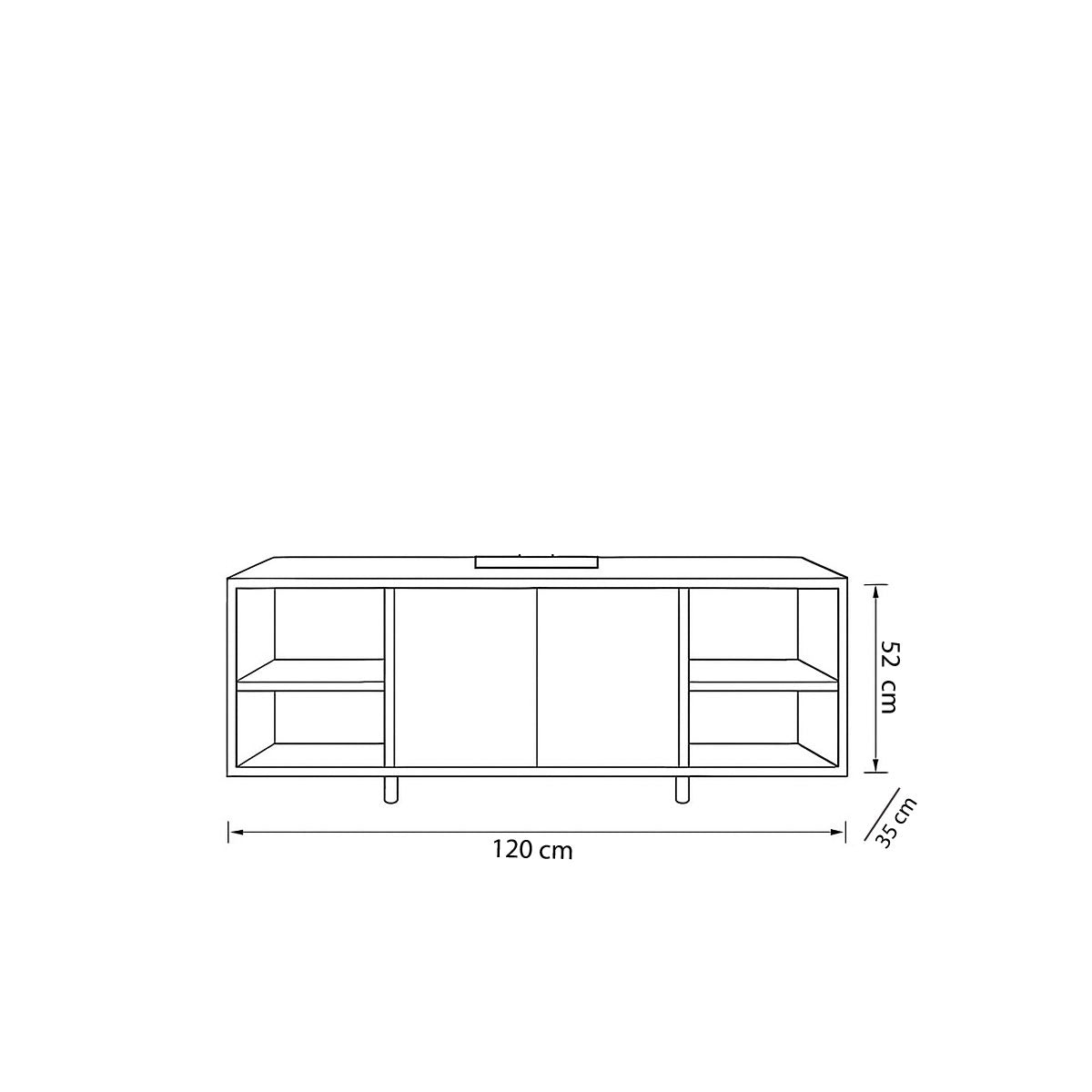 TV Table, 120 × 35 × 52 cm - MOD - AZ30049