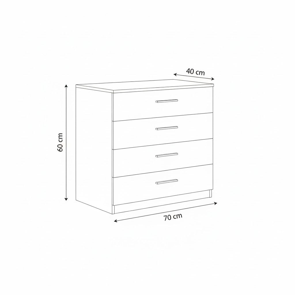 وحدة أدراج 70 × 40 × 60 سم - أبيض - AZ5008