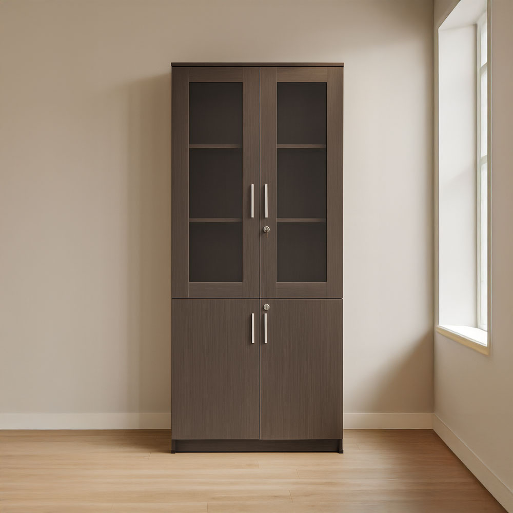 Bookcase 2 Doors - 200×80×40 cm – Gray – AZ50032