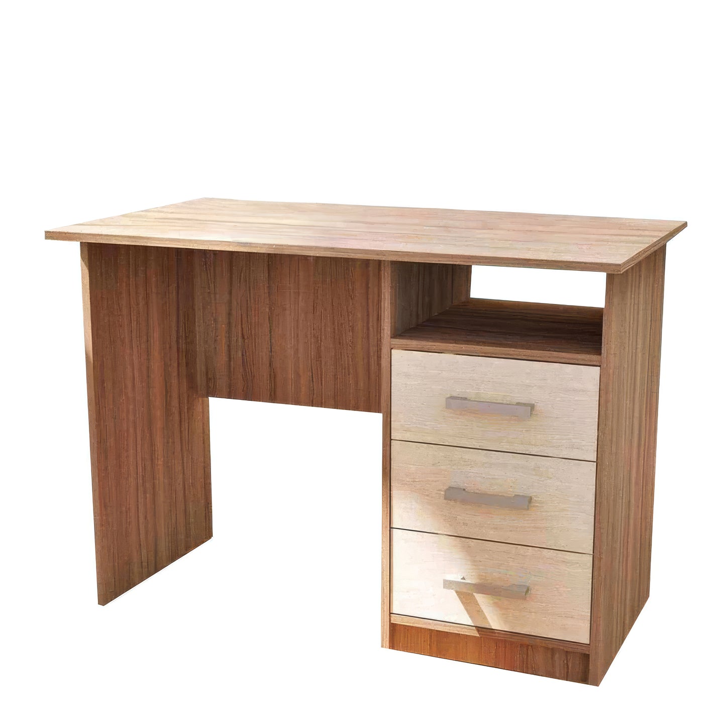 مكتب 120×60×75 سم + وحدة أدراج متصلة – بيج وخشبي – AZ1071
