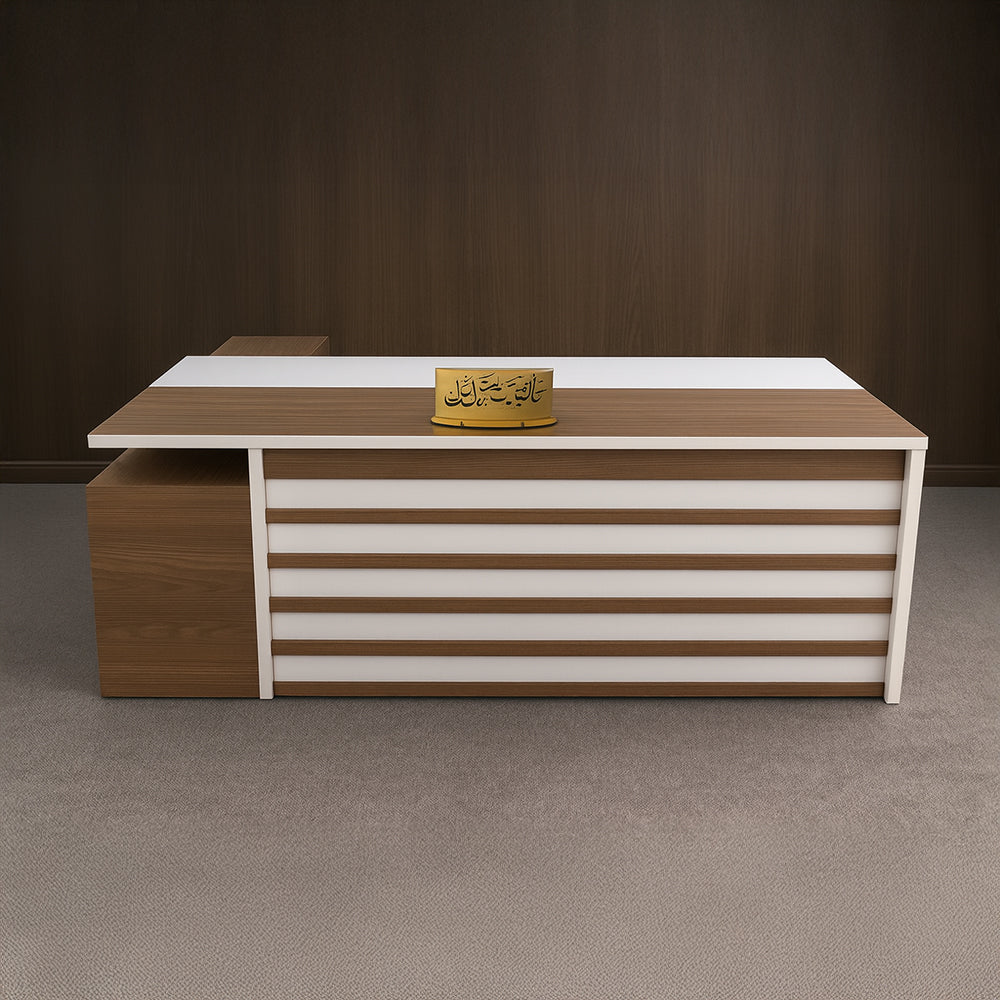 Desk 180 x 80 x 75 cm - Brown and white - AZ50018