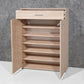 Shoe Cabinet, 80 × 38 × 110 cm - White and Wooden - AZ40051