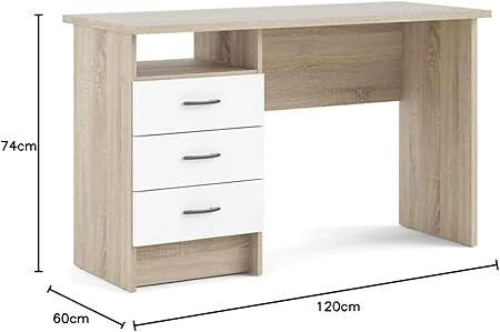 Desk 120 x 50 x 75 cm - Wooden and White - AZ1048